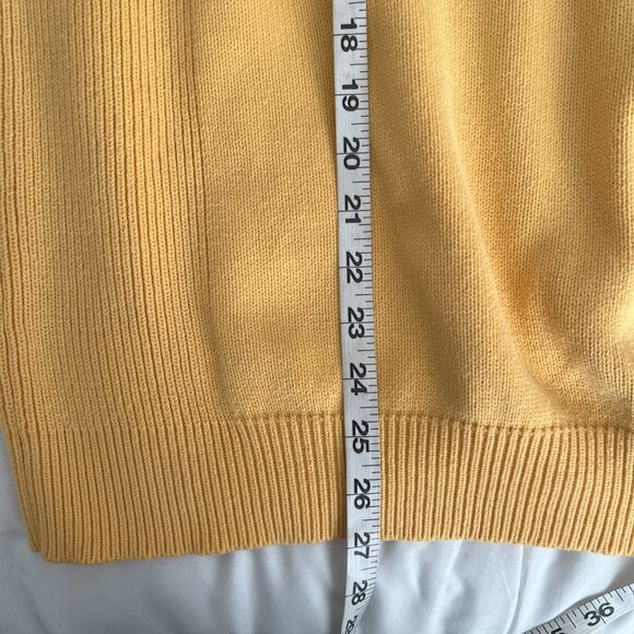 Nautica Y2K Mens Pullover Sweater 100% Cotton Yellow With Dark Stripe XL - Picture 4 of 7